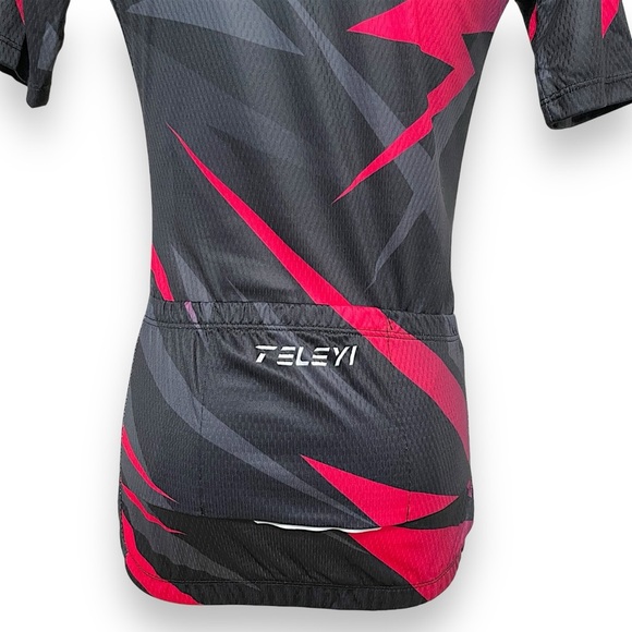 NWT Women’s Cycling Short Sleeve Shirt Bicycle Jersey Zip-up Mesh Back Pockets - Picture 4 of 10